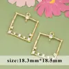 Galvanizado oro real 18k cuadrado redondo diamante geométrico circón diy aretes collar accesorios semiacabados