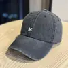 Gorra de béisbol nueva lavada vintage con efecto desgastado, logo bordado de rompecabezas de nicho, parte superior suave estilo coreano, versátil y estiliza el rostro