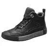 Botas Martin Masculinas de Couro Genuíno com Pele de Ovelha, Sola Macia, Sapatos de Couro Duráveis, Sapatos Casuais Masculinos de Cano Alto, Tênis Masculinos, Customização OEM