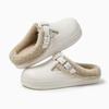 Novos Sapatos Birkenstock de Pesca 2025 Meio Chinelos para Mulheres Moda com Solado Grosso Calçados Externos Chinelos de Algodão Baotou Sapatos Femininos de Uma Perna com Solado Plano