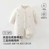 Algodão puro, espessado para outono e inverno, 120gsm, algodão Classe A, macacão para bebê recém-nascido, unissex, quente e confortável