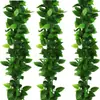 99 Piezas de Ratán Pegado con Hojas Verdes, Hojas Artificiales para Decoración de Tuberías de Aire Acondicionado Interiores, Envoltura y Cubrimiento de Enredaderas y Hojas Verdes