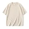 Camiseta de Manga Corta Lavada Vintage Teñida con Cera Estilo Americano Transfronteriza 230g, Unisex, Algodón Puro, Corte Holgado, Color Sólido