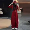 Otoño/Invierno 2026 Estilo Callejero de Celebridad de Internet Conjunto Deportivo Sudadera con Capucha y Cremallera Manga Larga Pantalones de Pierna Ancha Conjunto de Dos Piezas
