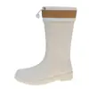 Sapatos de água moda estilo coreano transfronteiriços cano médio boca de cordão galochas femininas quatro estações calçados externos de trabalho impermeáveis antiderrapantes galochas Martin