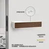 Fechadura de porta minimalista ecológica para uso doméstico, maçaneta de porta interna de madeira de nogueira, magnética, silenciosa, universal para quarto e banheiro