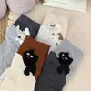 Calcetines sin costuras con estampado de gato para mujer, calcetines nuevos de media pantorrilla para otoño e invierno, diseño lindo y creativo para sanar, cómodos