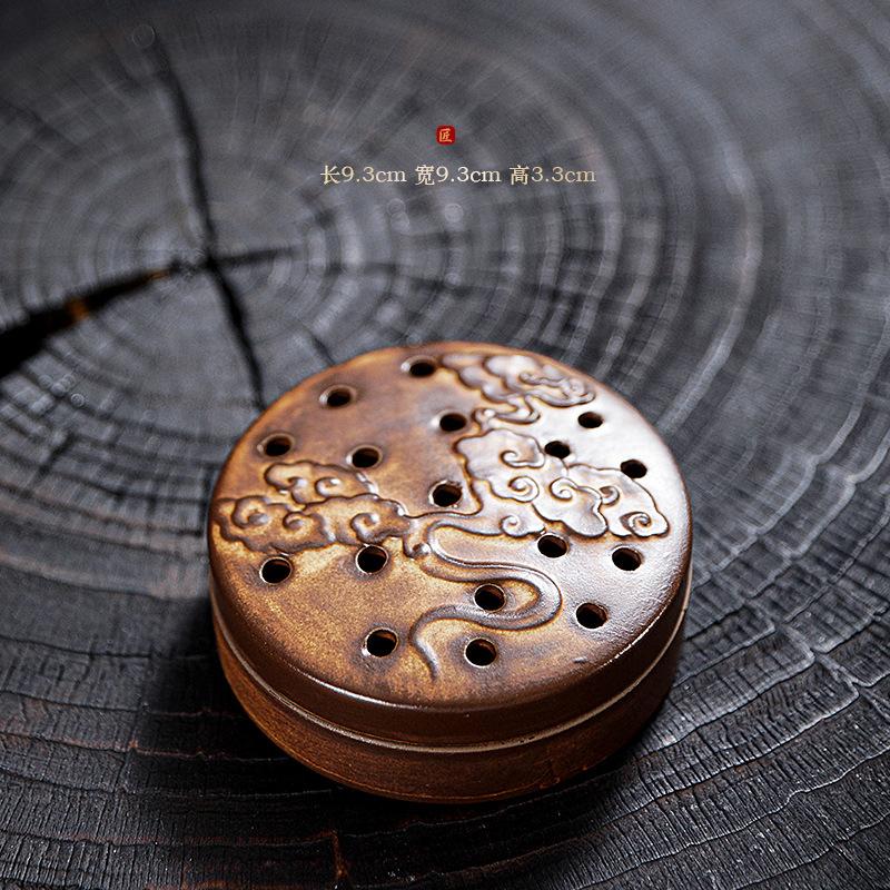C04 祥云首饰盒红陶
