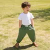 Pantalones temblorosos para niños Verano Pantalones de seda de hielo para niños pequeños Pantalones modernos para niñas Pantalones antimosquitos Estilo japonés Estilo coreano Pantalones sueltos de pierna ancha