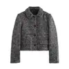 Otoño e Invierno 2025 Nueva Moda Callejera Europea y Americana Transfronteriza para Mujer Chaqueta Texturizada de Lentejuelas W025 11866