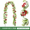 Decoraciones de Bayas de Enredadera Navideña Transfronterizas Arreglo de Atmósfera de Corona Navideña Enredadera Navideña Artificial de Frutos Rojos Amazon