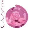 Decoración colgante de espiral única color rosa mascota brillante para bodas, baby showers y decoración de fiestas, Guirnalda de cinta, Exclusivamente para suministro transfronterizo