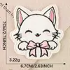 Parche Bordado Nuevo Estilo Dibujos Animados Parche de Felpa de Gato Accesorios para Ropa Parche Autoadhesivo Decoración Parche de Tela
