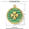 Trébol de Cuatro Hojas Francés Malaquita Estrella y Luna Concha de Perla DIY Colgante de Acero Inoxidable Collar con Corazón para Mujer Joyería de Acero de Titanio