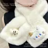 Bufanda de Peluche de Gato Lindo que Ama los Peces Estilo Ins Nicho Otoño e Invierno Cálida Estilo Japonés Bufanda Cruzada para Estudiante