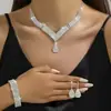 Joyería de Moda Popular Europea y Americana Transfronteriza, Lujo Accesible Collares y Pendientes Brillantes de Diamante Completo, Conjuntos de Collares de Lujo y Gama Alta