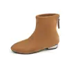 Botines retro para mujer, estilo Martin, con tacón grueso, de gamuza, colección otoño/invierno 2026, forro polar, corte ajustado, piel suave
