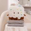 Almohada de Doble Propósito de Galleta de Tostada de Dibujos Animados Manta de Aire Acondicionado Cojín de Sofá Almohada para Siesta de Oficina Almohada Manta