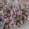 Miçangas de Letras Brancas Acrílico Letras Inglesas Miçangas DIY Joias de Miçangas Infantis Pulseira Trançada