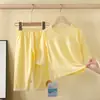 Pijama de Tencel Modal para Niños Traje Primavera y Otoño Pijama Fino para Niños Estilo Coreano Clase A Sin Costuras Ropa de Casa
