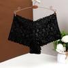 Calção Boxer Feminino de Renda com Recortes em Jacquard, Roupa Íntima Sexy Feminina, Roupa Íntima Pura, Base Antitranspirante, Modelo 6838