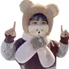 Nuevos Gorros de Invierno para Mujer, Lindos Gorros de Oso para Niños, Gorros de Punto Estilo Coreano, Gorros de Lana Gruesos de Terciopelo Cálidos Venta al por Mayor