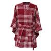 Abrigo de lana a cuadros con mangas murciélago, elegante, holgado, de talla grande, estilo coreano, primavera y otoño, recién llegado, con leche de papaya