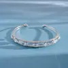 Pulsera Abierta de Corazón de Zircón Estilo Europeo y Americano Flecha Geométrica Lazo Pulsera de Personalidad de Moda Joyería de Lujo Ligero de Alta Gama