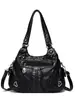Bolsa de Grande Capacidade para Mulheres Outono e Inverno 2025 Nova Couro Macio Retrô Bolsa de Ombro Transversal Casual Estudante Bolsa Tote para Aula