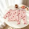 Conjunto de Ropa de Casa Floral para Niñas, Estilo Primavera y Otoño, Ropa Elegante de Otoño para Niños, Pantalones de Otoño, Pijama para Bebé Niña, Ropa Interior de Algodón para Niñas