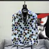 Camisa Casual Masculina e Feminina com Estampa de Bolinhas por Toda a Peça Estilo Outono de Hong Kong Retrô Gola Pontuda Manga Longa Popular Versátil Solta