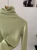 Suéter Base de Punto Ajustado de Manga Larga de Color Sólido de Cuello Alto Omalai para Otoño e Invierno Venta al por Mayor 5148