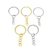 Llavero de múltiples especificaciones más cadena llavero de hierro anillo plano accesorios más 4 cadenas accesorios de joyería DIY