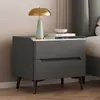 Mesita de noche de madera maciza pizarra cuero lujo ligero, uso doméstico simple, almacenamiento moderno de gama alta para dormitorio, modelo pequeño nuevo