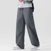 Pantalones Casuales de Pierna Ancha Curvos de Estilo Americano de Moda Otoñales para Hombre Pantalones Largos Casuales Sueltos y Caídos para Hombre