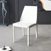 Cadeira de Jantar em Couro de Sela para Uso Doméstico, Cadeira de Jantar Moderna Minimalista Nórdica de Luxo Leve, Cadeira de Jantar Minimalista Italiana com Encosto