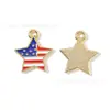 Dia da Independência Americana Venda Quente Transfronteiriça Acessórios de Joias de Liga Metálica com Gotejamento de Óleo DIY Brincos Pulseiras Colares Chaveiros Pingentes
