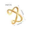 Diseño de Nicho Europeo y Americano Estilo Frío Dorado Retro Acero de Titanio Hueco Fila Única Múltiples Formas Apertura Anillo Ajustable