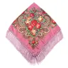 Estilo Étnico Retrô Franja Quadrado Primavera Verão Outono Inverno Baotou Bigode Lenço Boêmio Flor Comércio Exterior Lenço