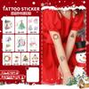 Navidad niños tatuajes coloridos pegatinas faciales dibujos animados maquillaje decorativo cos lindo alce muñeco de nieve pegatinas lavables