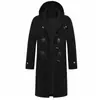 Nuevo Abrigo de Lana Otoño e Invierno para Hombre Estilo Japonés Gabardina Botones de Cuerno Largo hasta la Rodilla Grueso Calidad Casual Abrigo Ropa Exterior