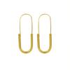 Aretes de Diseño Nicho de Clip de Papel de Acero Inoxidable Estilo Ins Transfronterizo Europeo y Americano, Acero Inoxidable Chapado en Oro de 18K, Aretes que No se Desvanecen