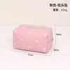 Nuevo neceser acolchado con forma de corazón transfronterizo, bolsa de aseo portátil de gran capacidad para viajes, bolsa multifuncional para almacenamiento de labiales