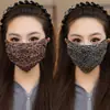 26 Moda de Verano Moderna para Mujer Encaje Amigable con la Piel Transpirable Lavable Malla Protección Ocular Alta Apariencia Estampado de Leopardo Mascarilla