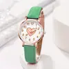 Relógio Feminino Popular, Estilo Coreano Simples Digital com Pulseira de Couro, Tendência entre Estudantes, Design de Flecha Furando o Coração, Relógio de Celebridade da Internet