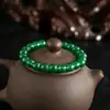 Pulsera de Jaspe Ruso de Círculo Único Verde Manzana 108 Cuentas de Buda Collar Largo Mismo Collar para Hombres y Mujeres Venta al por Mayor