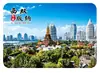 Ímãs de Geladeira de Vidro com Paisagens de Xishuangbanna Templo Budista Geral Buda Dourado Palácio Estilo Dai Decorações Magnéticas Culturais e Criativas de Memória