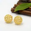 Bola hueca de cobre fundido multiestilo accesorios con cuentas hechos a mano de venta caliente agujero pasante diy colgante de joyería fabricantes ventas directas