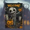 Bandeira de Jardim de Abóbora de Halloween Mais Vendida Transfronteiriça Poliéster Impresso Lado Único Decoração de Bandeira Festiva para Pátio Externo