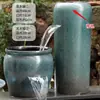 Fuente de Agua Tradicional de Cascada con Agua Circulante, Acuario Ecológico, Maceta de Cerámica para Paisajismo, Paisaje de Jardín, Estanque de Peces